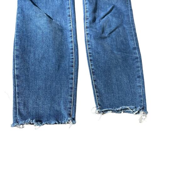 Good American Ankle Crop Raw- Hem Good Legs Jeans GLCRH873T BLUE Size 8/29 - Picture 15 of 16